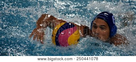 Budapest, Hungary - Jul 27, 2017. Hosnyanszky Norbert (6) Hungarian Waterpolo Player In The Semifina