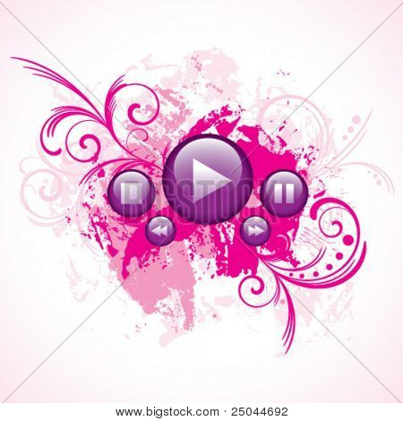 botões de reprodução artística