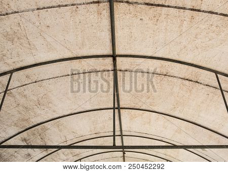 Metal Frame Struct Of The Large Cavas Tent For Use In The Factory.