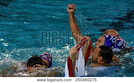 Budapest, Hungary - Jul 29, 2017. Happy Croatian Team After Winning In The Final Against Hungary. Fi