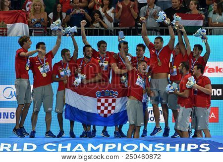 Budapest, Hungary - Jul 29, 2017. Croatia Is The Winner Of Fina Waterpolo World Championship. It Was
