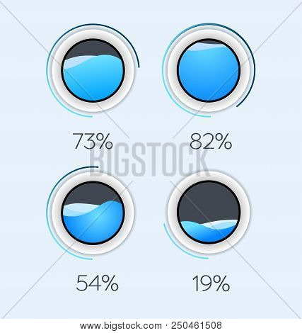 Preloaders And Progress Bar. Web Preloader. Round Progress Bar. Set Of Loading Elements. Loading And