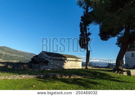 Ioannina, Greece - December 27, 2014: Amazing Sunset View Of Castle Of Ioannina, Epirus, Greece