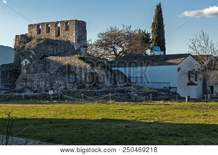 Ioannina, Greece - December 27, 2014: Amazing Sunset View Of Castle Of Ioannina, Epirus, Greece