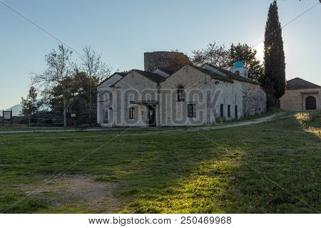 Ioannina, Greece - December 27, 2014: Amazing Sunset View Of Castle Of Ioannina, Epirus, Greece