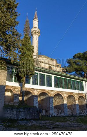 Ioannina, Greece - December 27, 2014: Amazing Sunset View Of Aslan Pasha Mosque In Castle Of City Of
