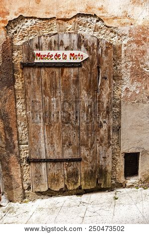 Entrevaux, France - September 3, 2014:  Ancient Door In The Village Of Entrevaux (france),  One Of T