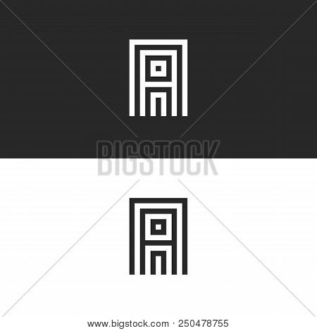 Initial Capital A Letter Logo, Simplest Monogram, Minimal Style Linear Emblem, Parallel Lines Geomet