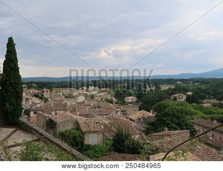 Photography Showing A The Village Of Grignan And Its Surrounding Area. The Photography Was Taken Fro