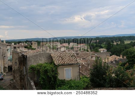Photography Showing A The Village Of Grignan And Its Surrounding Area. The Photography Was Taken Fro