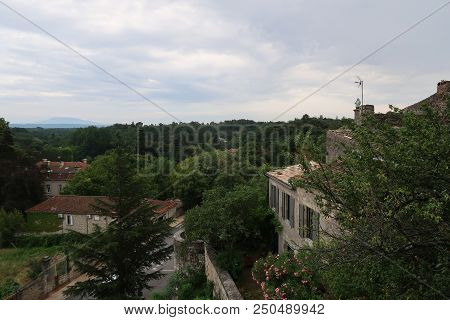 Photography Showing A The Village Of Grignan And Its Surrounding Area. The Photography Was Taken Fro