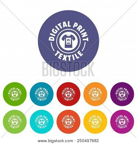 Digital Print Textile Icons Color Set Vector For Any Web Design On White Background