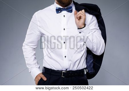Stylish Man Wearing Bow Tie
