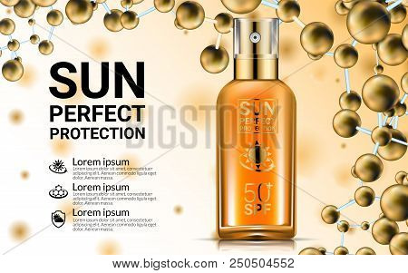 Body Lotion Cream Tubes Oil Spray Bottle. Sunblock Spf Sun Uv Protection Solution Suncare. Repair Fo