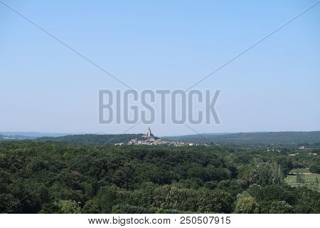 Grignan, France - July 16, 2018: Photography Showing A The Village Of Grignan And Its Surrounding Ar