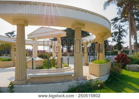 Peru July 2018 Detail Of The Muses Park In Chiclayo. This Pretty Park Is Interesting Because Of The 