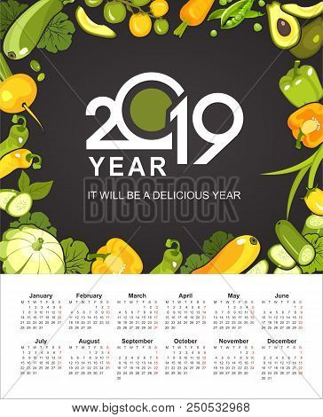 Vector Vertical Illustration With Ripe Vegetables Poster Brochure On White Background About Healthy 