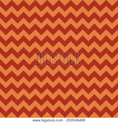 Seamless Chevron Pattern, Autumn Orange Colors, Raster Illustration