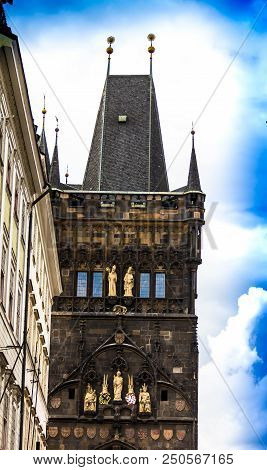 Prague, Czech Republic. Gun Powder Gate Inside Powdertower Incity Center