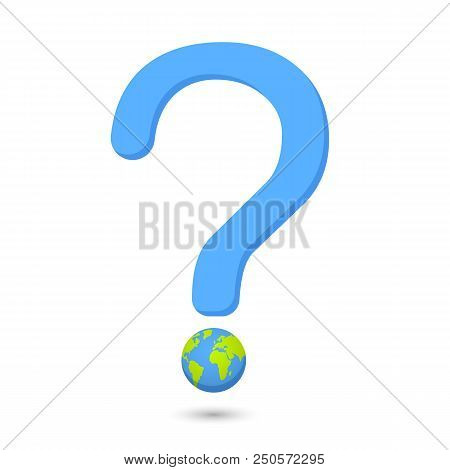 Word Eco Globe Illustration Vector.earth Globe With Question Mark Illustration.global Interrogation 