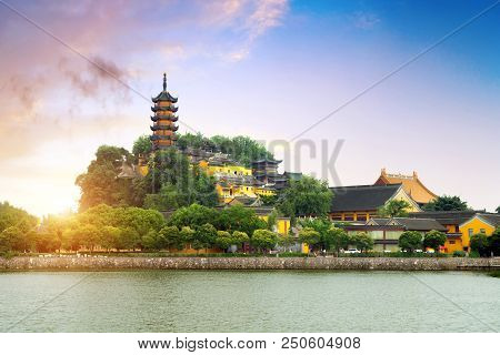 Jinshan Is A Buddhist Holy Place In The South Of The Yangtze River. Zhenjiang, China.