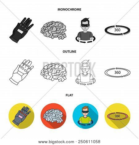 Technology, Innovation, Man, Complemented .virtual Reality Set Collection Icons In Flat, Outline, Mo