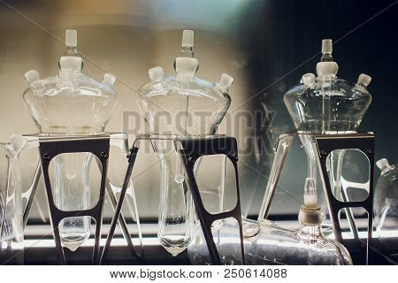 Hookah. Glass Transparent Flasks For Hookah. Modern Design Of Hookah