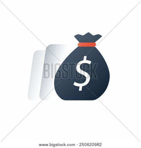 Money Sack In Motion, Quick Cash Credit, Business Loan, Tax Return, Income And Budget, Investment Re
