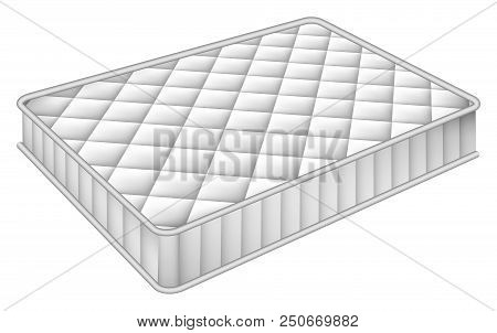 Mattress Bed Mockup. Realistic Illustration Of Mattress Bed Vector Mockup For Web Design Isolated On