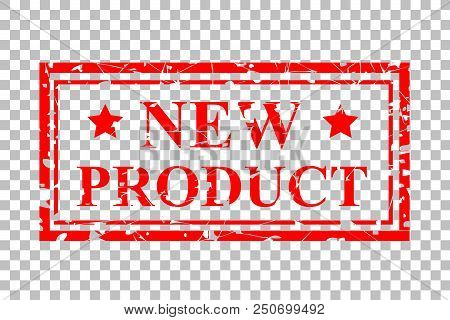 Red Rubber Stamp, New Prouct, At Transparent Effect Background