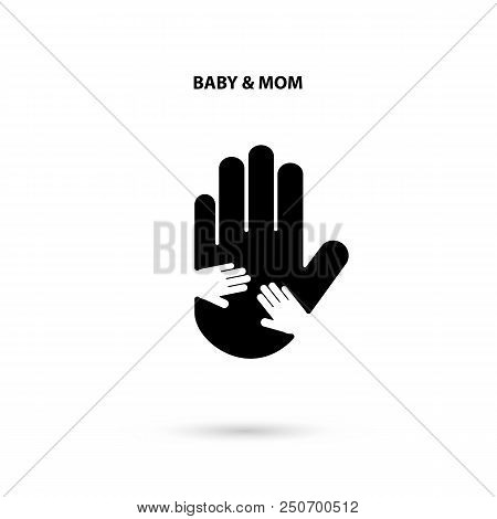 Big Hand And Small Hand Icon.idea Of The Sign For The Association Of Care.hand In Hand Concept.baby 