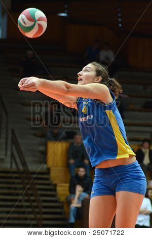 Jönköpings Södra, Ungern - 21 oktober: Petra Horvath i aktion på en ungersk NB I. League Volleyboll spel 