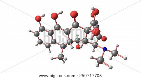 Doxycycline Molecular Structure Isolated On White