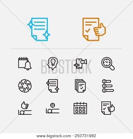 Multitasking Icons Set. Priorities And Multitasking Icons With Reminders, Wake Up Earlier And Audit 