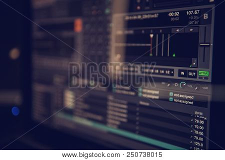 Dj Software On A Computer Screen, Shallow Focus