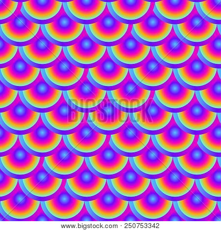 Traditional Japanese Seamless Pattern, Color Fish Squama, Mermaid Scales, Mermaid Pattern. Stock Vec