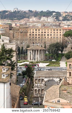 Forum Boarium, Temple Of Hercules Victor, Rome, Italy, Europe