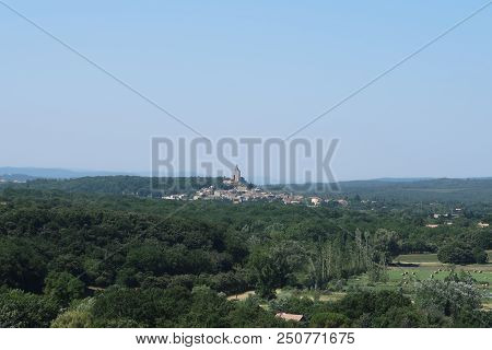Photography Showing A The Village Of Grignan And Its Surrounding Area. The Photography Was Taken Fro