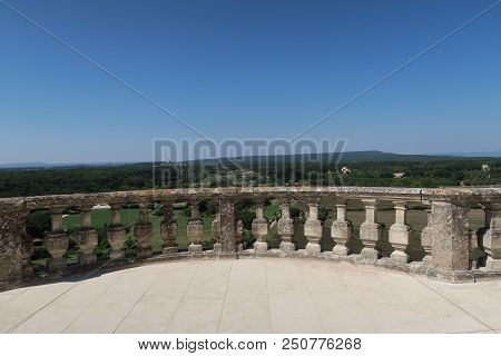 Photography Showing A The Village Of Grignan And Its Surrounding Area. The Photography Was Taken Fro