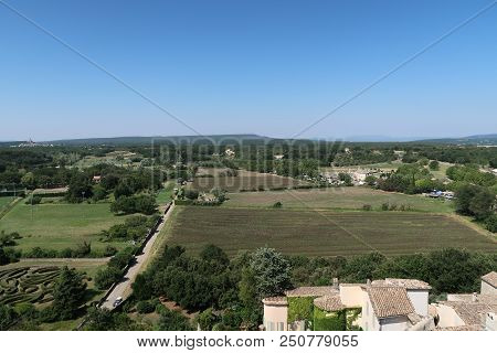 Photography Showing A The Village Of Grignan And Its Surrounding Area. The Photography Was Taken Fro