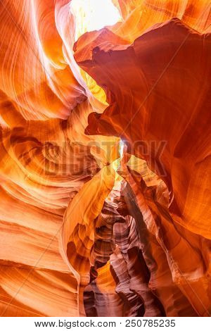 Upper Antelope Canyon in the Navajo Reservation near Page, Arizona USA