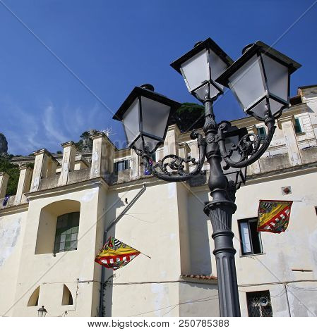 Atrani, Italy - June 03, 2012: The Village Of Atrani, Coast Of Amalfi, Campania, Italy, Europe