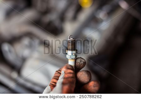Old Broken Car Spark Plugs