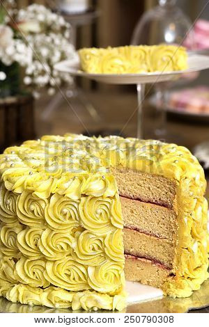 Bridal Cake, Elegant, Wedding Cake, Decorated For The Event