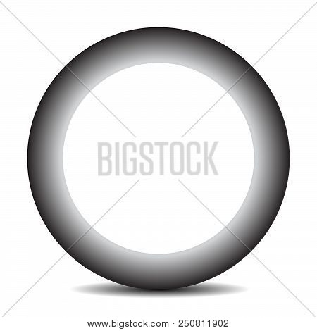 Abstract Circle With Glowing Bright Middle On White Background. Vector Illustration For Your Design,