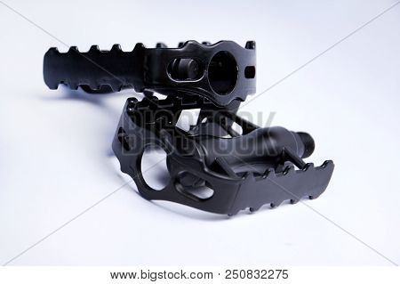 Bicycle Pedals With Reflector Isolated On White Background