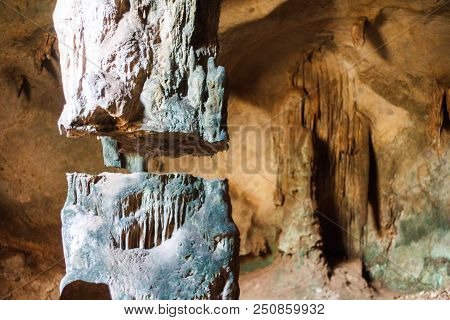 Cave At Khao Kha Nab Nam Ecotourism And Community Life Klongprasong Krabi Province Thailand.