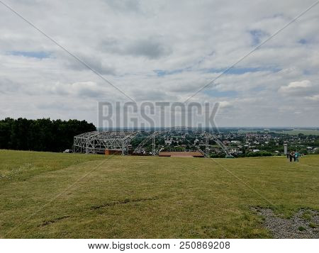 Srostki, Siberia, Altai Region, Russia - 24 July, 2018: View On River On The Hilltop Picket