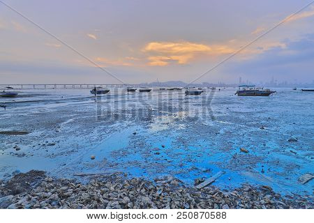 Sunset Beach In Hong Kong Lau Fau Shan