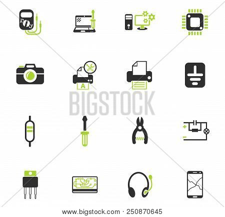 Electronics Repair Web Icons For User Interface Design